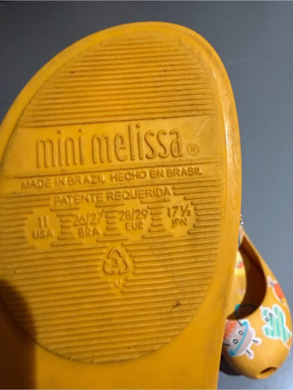 Mini Melissa Yellow Kids' Character Mary Jane Sandals